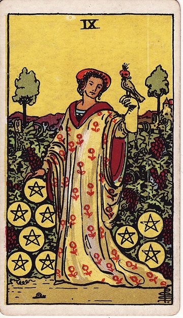 Érmék Kilencese (Rider–Waite–Smith, 1909)